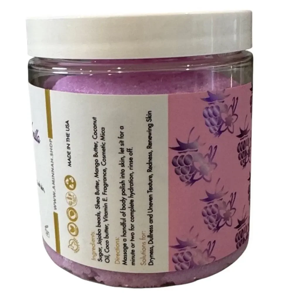 Aminnah Raspberry Vanilla Skin Polish Purple 8oz NEW